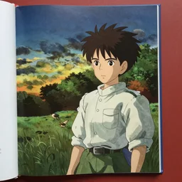 a rare art book cover by hayao miyazaki and miyazaki's master yasuo otsuka and their early animations, beautiful art, magazine cover