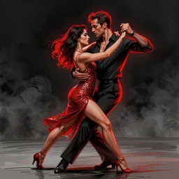 semi realistic portrait  Salsa Dancing  inside the water  by Stanley Artgerm Lau, AquaSixio, strong red rim light,  Gesture draw, Salsa Social Dance, couple, Salsa tricks, Noir fog dark background, WLOP, Rossdraws, Gesture draw,  James Jean, Andrei Riabovitchev, Marc Simonetti, and Sakimichan, trending on artstation