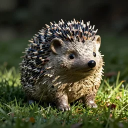 cute hedgehog statue in the grass