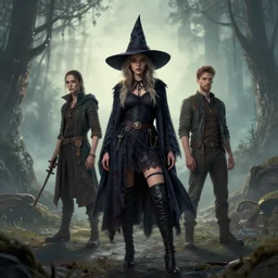 a witch greg rutkowski, zabrocki, karlkka, jayison devadas, trending on artstation, 8 k, ultra wide angle, zenith view, pincushion lens effect