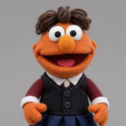 catherine tate as a muppet. highly detailed felt. hyper real photo. 4 k.