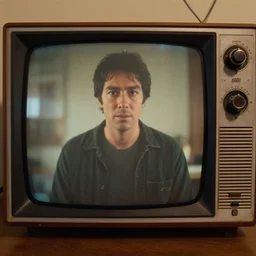 lit old tv screen, movie, a man