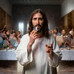 jesus doing coke at the after - party of the last supper