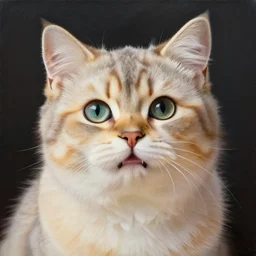 A bright, happy painting of a huge kitten by Craig Mullins, beautiful, hyperrealistic, high-quality, professional, dramatic lighting, extremely high detail, trending on artstation