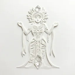 minimalist papercut painting, crystalline pagan deity, high definition, intricate