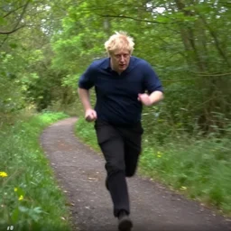 boris johnson caught running on trail cam, strong motion blur, shaky camera