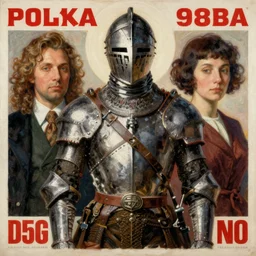unique knight adventurer portrait, monumental painting by gerrit van honthorst and hajime sorayama and devis stuart, illusion surreal art, highly conceptual figurative art, intricate detailed oil illustration, controversial poster art, polish poster art 1 9 8 0