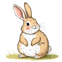 illustration of a fat rabbit