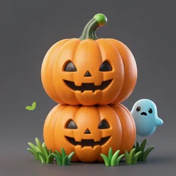 post-post-apocalyptic Pumpkaboo grass ghost pumpkin pokemon chunky little fella  portrait  by Tristan Eaton_Stanley Artgerm and Tom Bagshaw,