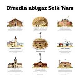 un limpio diagrama cosmogonico del pueblo aborigen selk ´ nam, grabado por norman rockwell, diseno limpio de facil lectura