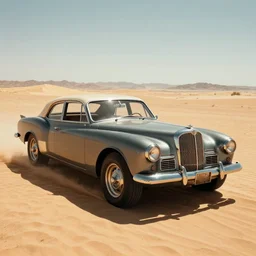 Retro car on the desert, mad max