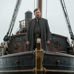 Walter White Standing at the bow of a ship in Vikings TV series.