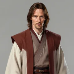 keanu reevs as jedi, hyper detailed masterpiece, digital art painting, hyper realism aesthetic