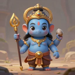 cute little anthropomorphic vishnu cute and adorable, pretty, beautiful, dnd character art portrait, matte fantasy painting, deviantart artstation, by jason felix by steve argyle by tyler jacobson by peter mohrbacher, cinema