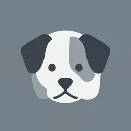 a simplistic icon of a dogs face, minimalistic icon, vector, app icon, icons 8