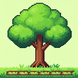 Growing tree, color pixel art, animation spritesheet