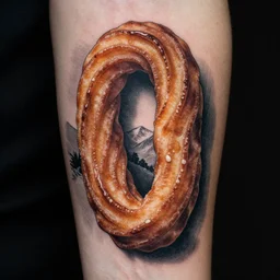 a tattoo of a cinnamon churro