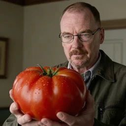 walter white looking longingly at one really really big tomato