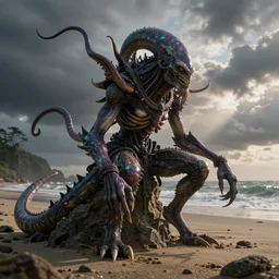 a shoggoth on the beach