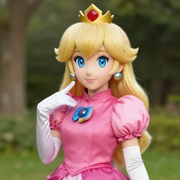 a beautiful photo of princess peach as a real life person, posing, ultra details, trending on artstation
