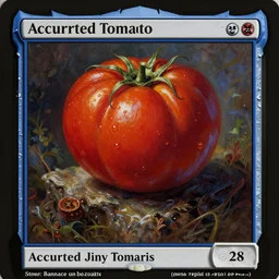accursed tomato, magic the gathering, fantasy illustration, oil painting, highly detailed, full portrait