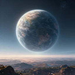 beautiful sci fi planet from the horizon, concept art trending on artstation, volumetric lighting, 8k