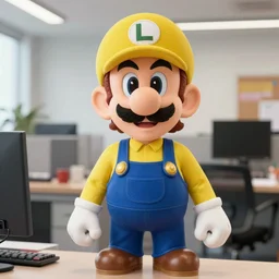 still of lumbergh dressed as luigi, office space, photograph, natural light, sharp, detailed face, magazine, press, photo, steve mccurry, david lazar, canon, nikon, focus
