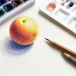 a ball,,,,,,,,,,,, pencil and watercolor