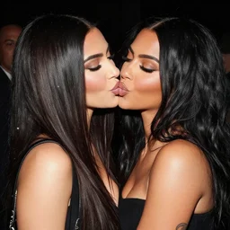 kim kardashian kissing anime girl