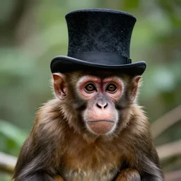 Photo Of A Monkey With A Top Hat, 4K, Photorealistic