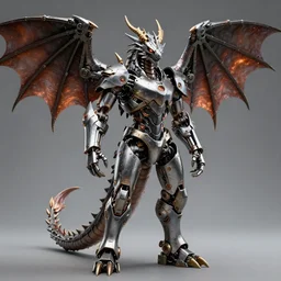 a mechanical costume of a dragonborn, photorealistic, 8K, award-winning