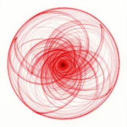 strange attractor, red chalk drawing