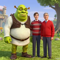 shrek combined with both mr rogers and the rock