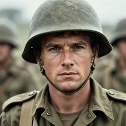 chris hansen, portrait of chris hansen as a us soldier in the vietnam war, war photo, detailed face