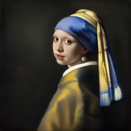 a beautiful painting asian woman with a body like ronnie coleman, by jan vermeer realistic oil painting