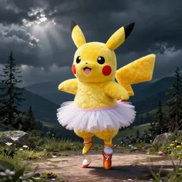 Vladimir Putin dressed up as a pikachu ballerina, photo by Annie Liebovitz