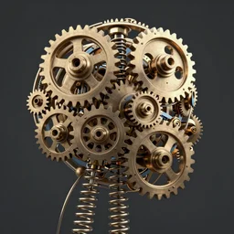 neural network represented as gears and springs, trending on artstation, high quality digital art