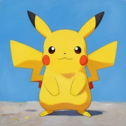 a painting of Pikachu by edward hopper