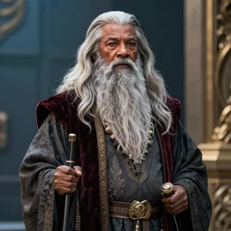 Samuel L Jackson as Gandalf, photorealistic, 8k, movie imagery