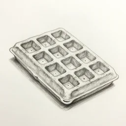pencil sketch of an eggo waffle