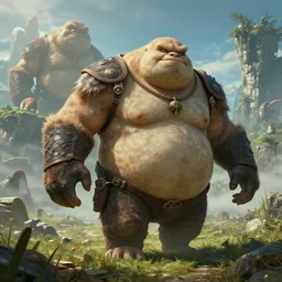 highly detailed elden ring portrait photo of a huge buff humanoid diglett wandering in a scenic dystopian environment. even bigger massive digletts in the background, hyperrealistic illustration by william didier - pouget