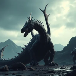 a dragon in a 1 9 3 0's monster movie. screenshot