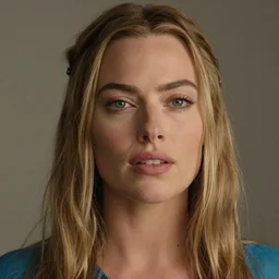 a photo of margot robbie as a character in the avatar, hyper realistic face, beautiful eyes, cinematic, long shot, hyper detailed, 8 5 mm photograph, 8 k resolution, film still, sharp lens, wide lens