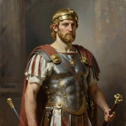 A realistic Oil Painting of a Roman general trending on Artstation,  HD, 4k ,-step 50