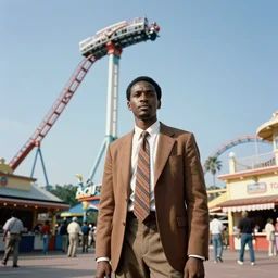 🎢🇲🇺🧑🏿💼🪤🔼 in the style of a 1 9 9 0's tourist photo