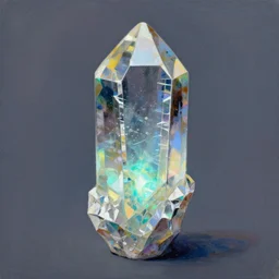 a painterly stylized!! glowing chrome tourmaline crystal!! by james gilleard
