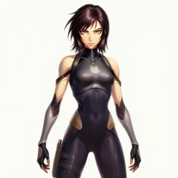 aesthetic digital illustration of alita by jia ruan, centered, deviantart, artstation hq