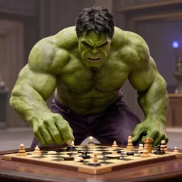 film still of hulk playing checkers in the new avengers movie, 4 k