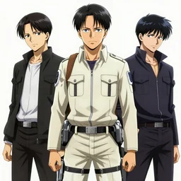 a man who looks like a mixture between Bertholdt Hoover from Attack on Titan, Shinya Kogami from Psycho Pass and Spike Spiegel from Cowboy Bepop, wearing beige utilitarian jumpsuit, anime key visual, lois van baarle, ilya kuvshinov, rossdraws, artstation
