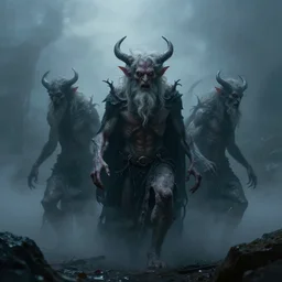 elder demons from the abyss in a misty fog, by emil melmoth, cinematic